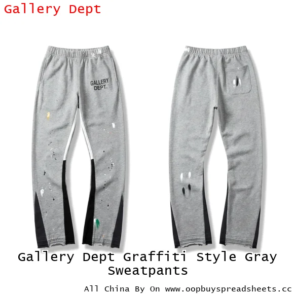 Gallery Dept Graffiti Style Gray Sweatpants
