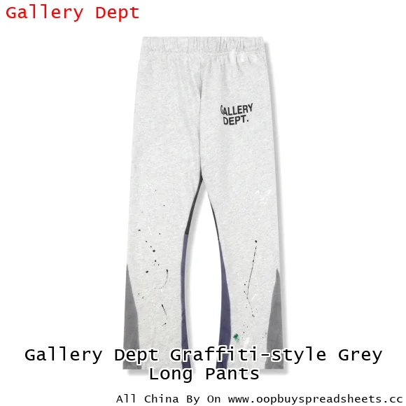 Gallery Dept Graffiti-style Grey Long Pants