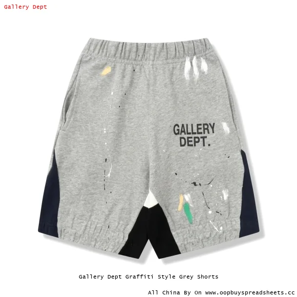 Gallery Dept Graffiti Style Grey Shorts