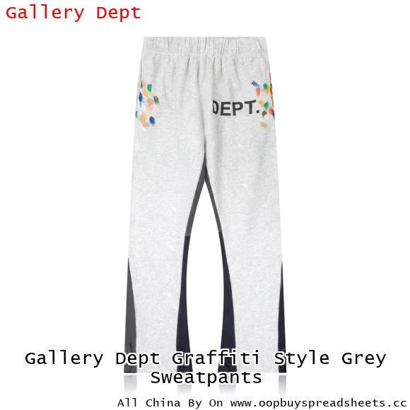 Gallery Dept Graffiti Style Grey Sweatpants