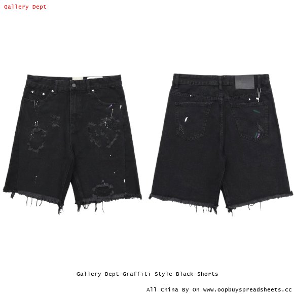 Gallery Dept Graffiti Style Black Shorts