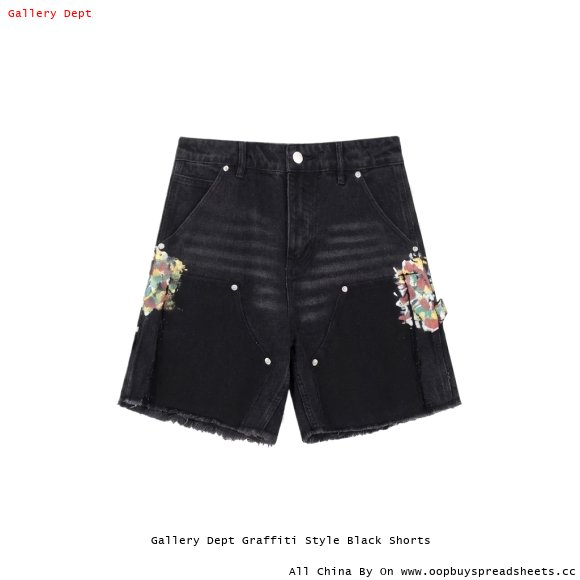 Gallery Dept Graffiti Style Black Shorts