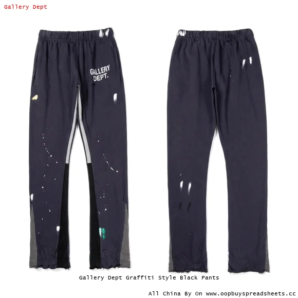 Gallery Dept Graffiti Style Black Pants