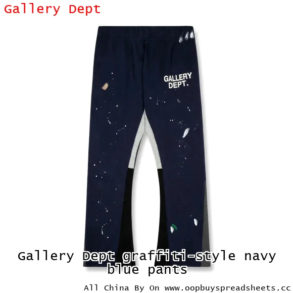 Gallery Dept graffiti-style navy blue pants