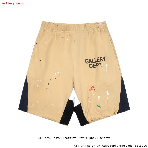 Gallery Dept. Graffiti Style Khaki Shorts