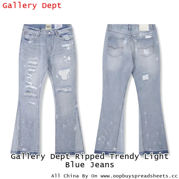 Gallery Dept Ripped Trendy Light Blue Jeans