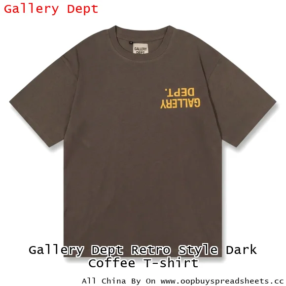 Gallery Dept Retro Style Dark Coffee T-shirt