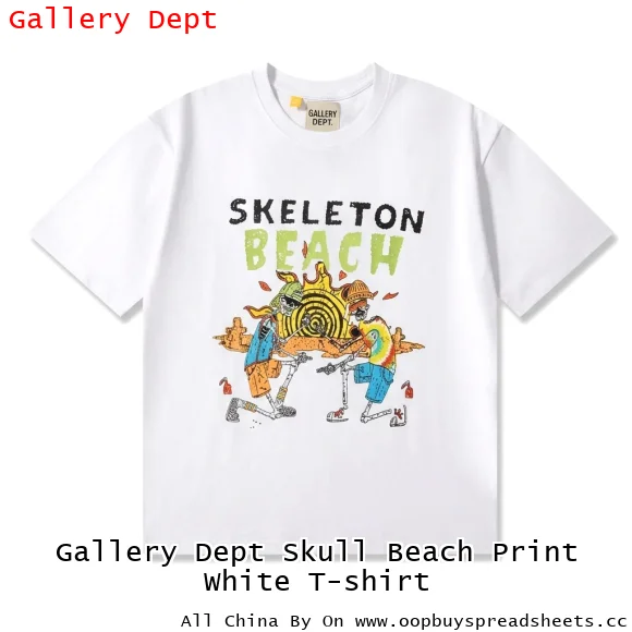 Gallery Dept Skull Beach Print White T-shirt