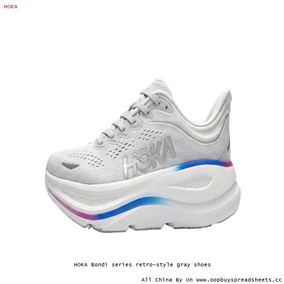 HOKA Bondi series retro-style gray shoes