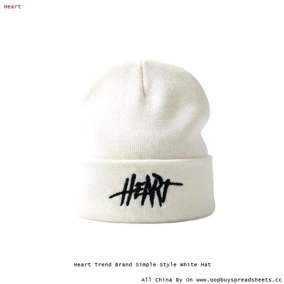 Heart Trend Brand Simple Style White Hat