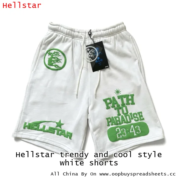 Hellstar trendy and cool style white shorts
