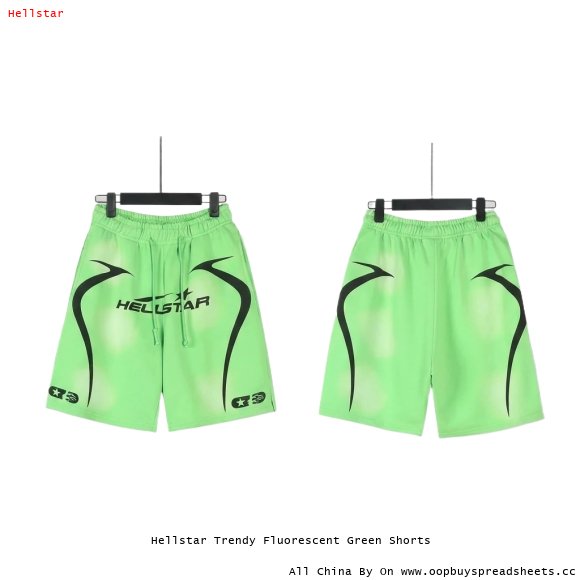 Hellstar Trendy Fluorescent Green Shorts