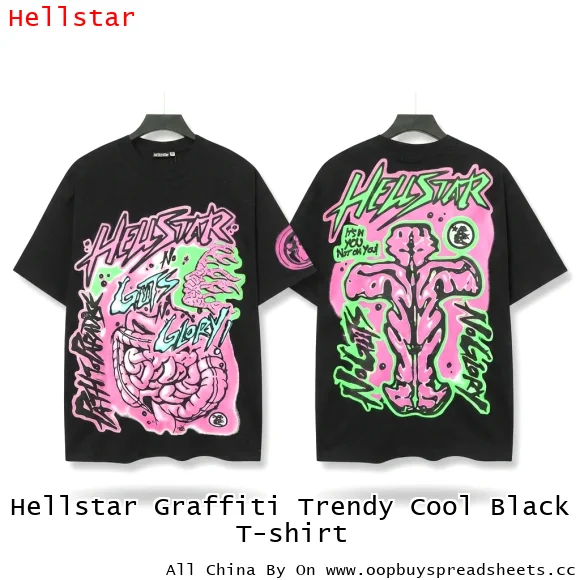 Hellstar Graffiti Trendy Cool Black T-shirt