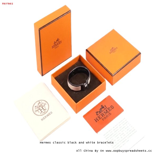 Hermes classic black and white bracelets