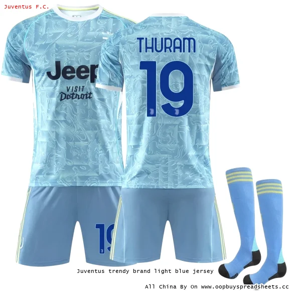 Juventus trendy brand light blue jersey