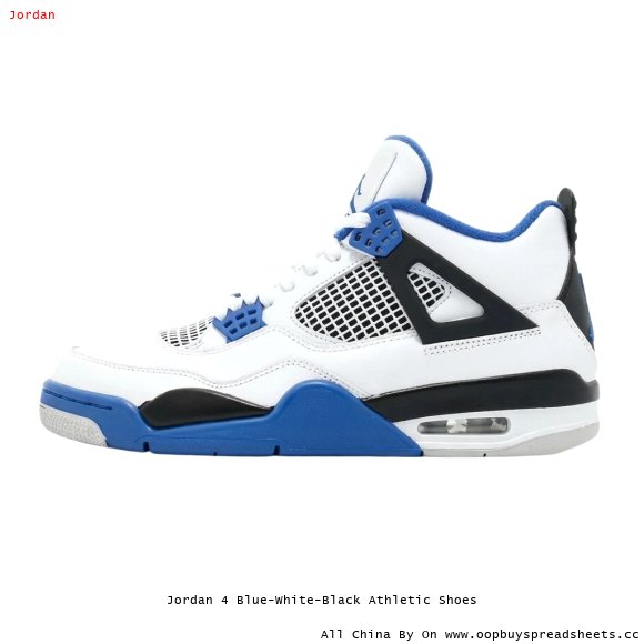 Jordan 4 Blue-White-Black Athletic Shoes