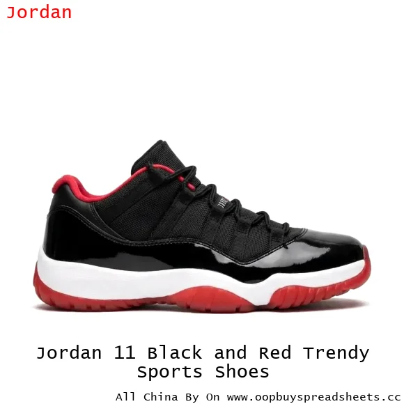 Jordan 11 Black and Red Trendy Sports Shoes