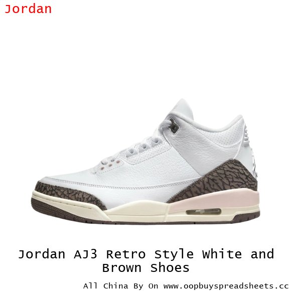 Jordan AJ3 Retro Style White and Brown Shoes