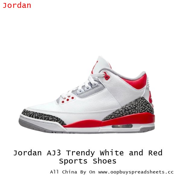 Jordan AJ3 Trendy White and Red Sports Shoes