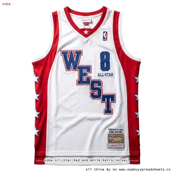 Kobe All-Star Red and White Retro Jersey