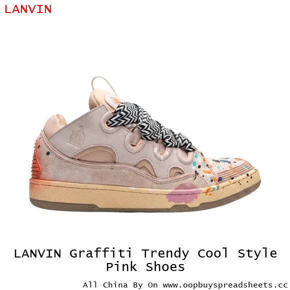 LANVIN Graffiti Trendy Cool Style Pink Shoes