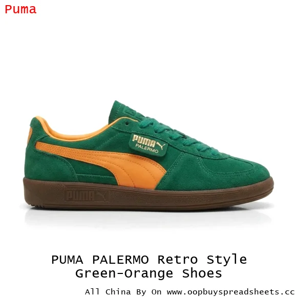 PUMA PALERMO Retro Style Green-Orange Shoes