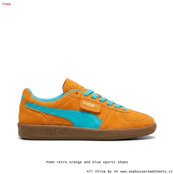 PUMA retro orange and blue sports shoes