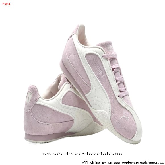 PUMA Retro Pink and White Athletic Shoes