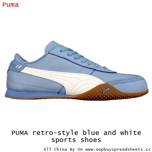 PUMA retro-style blue and white sports shoes