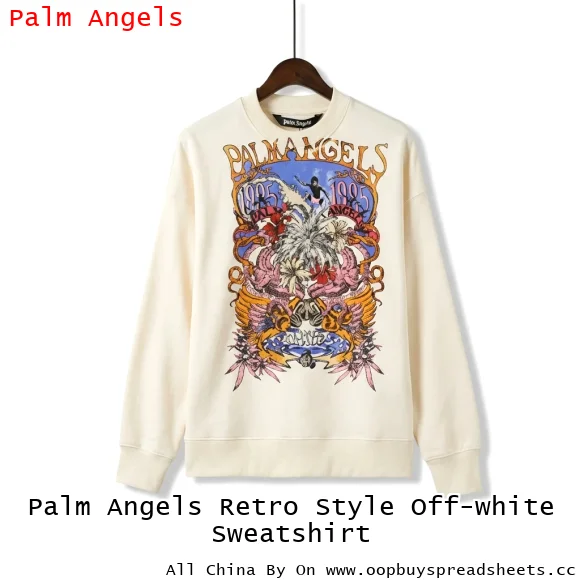 Palm Angels Retro Style Off-white Sweatshirt
