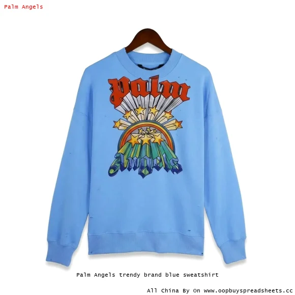 Palm Angels trendy brand blue sweatshirt