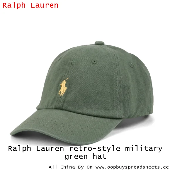 Ralph Lauren retro-style military green hat