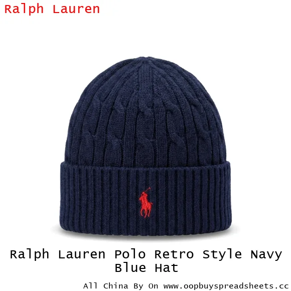 Ralph Lauren Polo Retro Style Navy Blue Hat