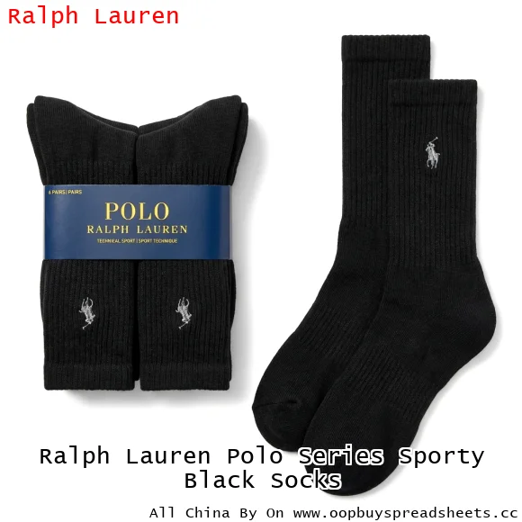 Ralph Lauren Polo Series Sporty Black Socks