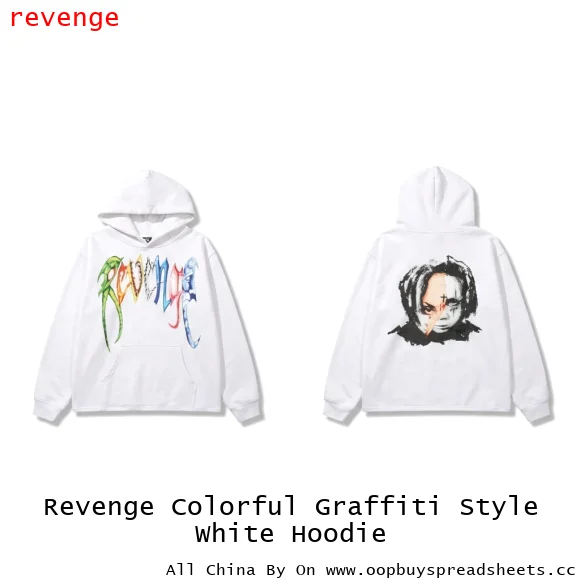 Revenge Colorful Graffiti Style White Hoodie