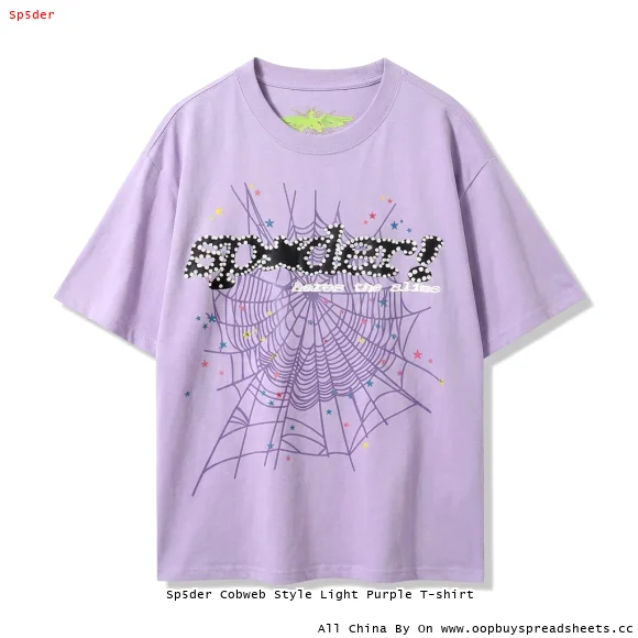 Sp5der Cobweb Style Light Purple T-shirt