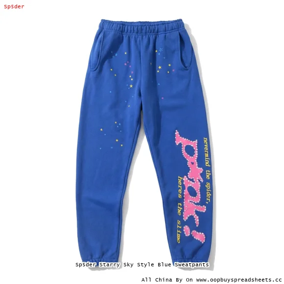 Sp5der Starry Sky Style Blue Sweatpants