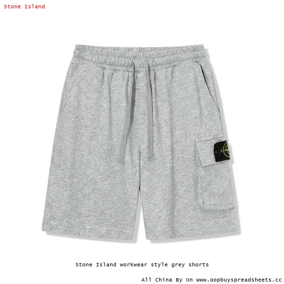 Stone Island workwear style grey shorts