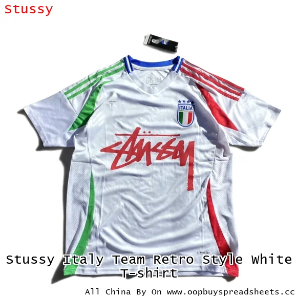 Stussy Italy Team Retro Style White T-shirt