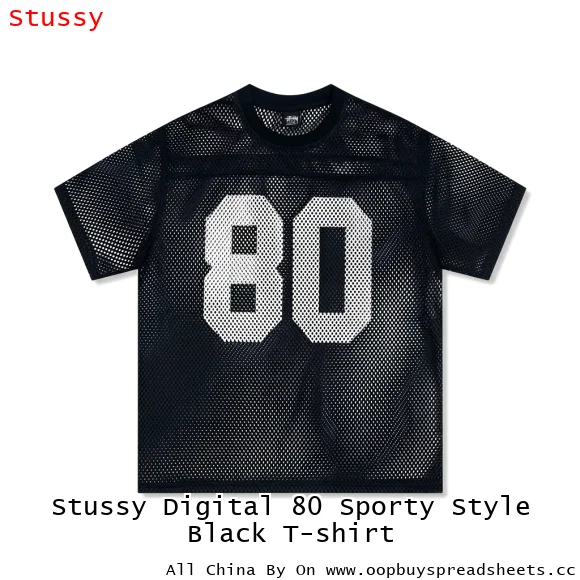 Stussy Digital 80 Sporty Style Black T-shirt