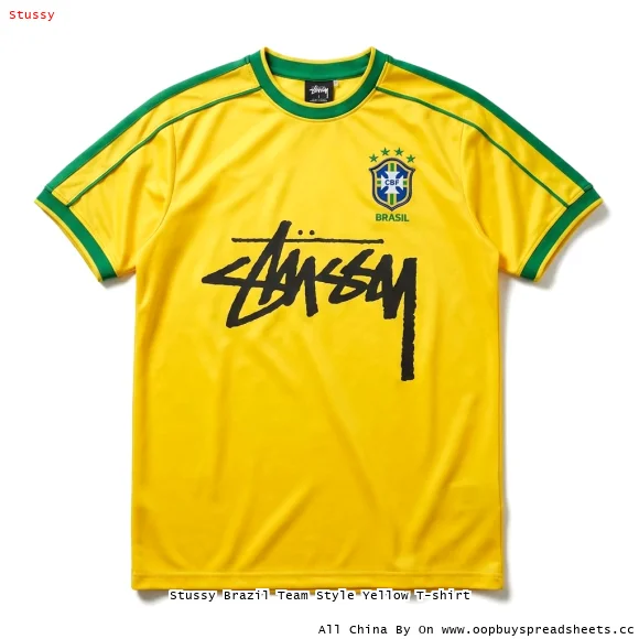 Stussy Brazil Team Style Yellow T-shirt
