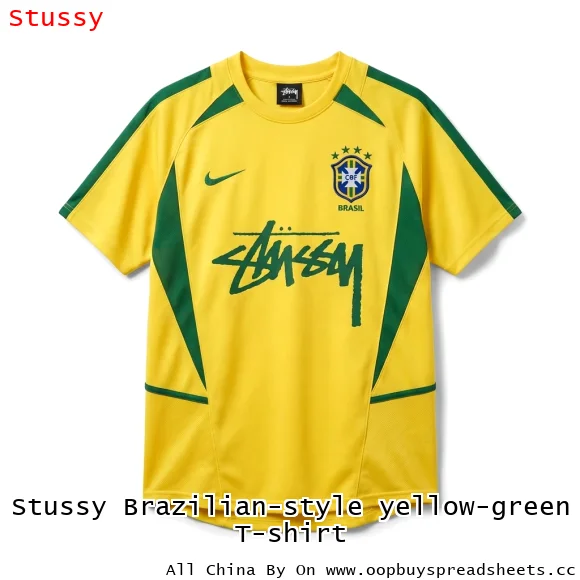 Stussy Brazilian-style yellow-green T-shirt