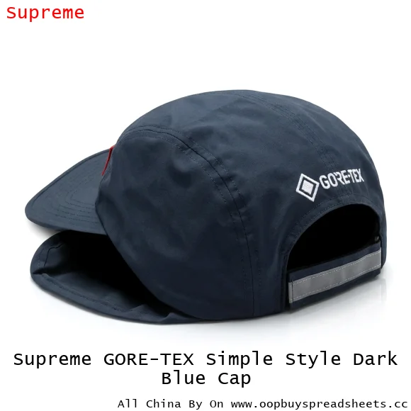 Supreme GORE-TEX Simple Style Dark Blue Cap