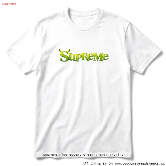 Supreme Fluorescent Green Trendy T-shirt