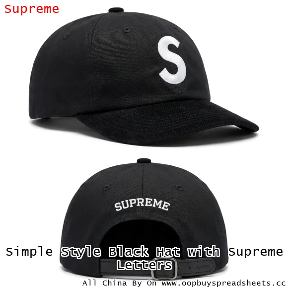 Simple Style Black Hat with Supreme Letters