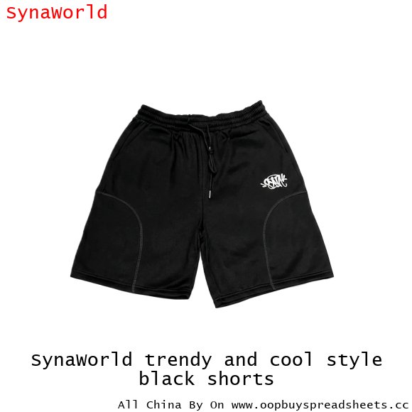SynaWorld trendy and cool style black shorts