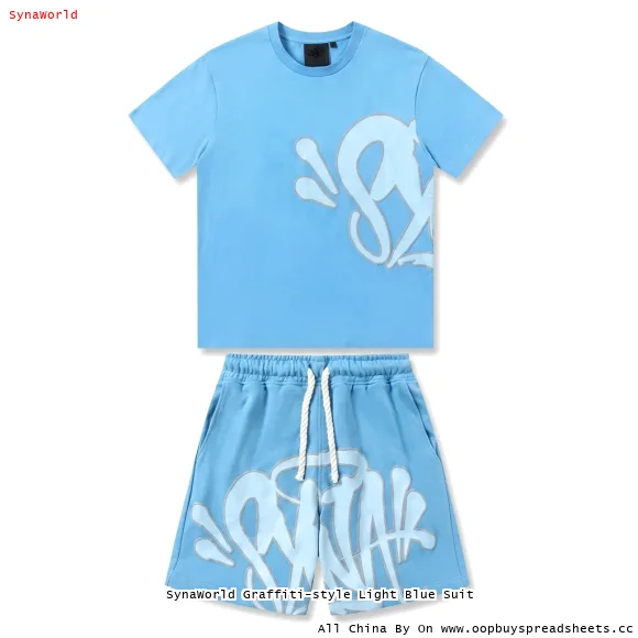 SynaWorld Graffiti-style Light Blue Suit