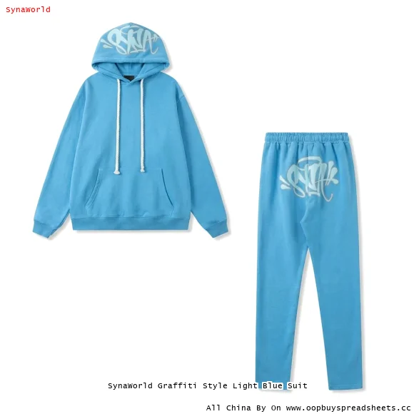 SynaWorld Graffiti Style Light Blue Suit