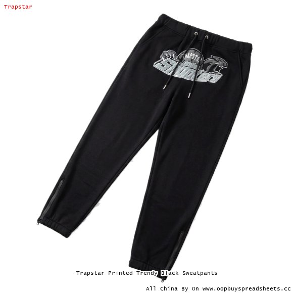Trapstar Printed Trendy Black Sweatpants