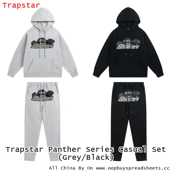 Trapstar Panther Series Casual Set (Grey/Black)